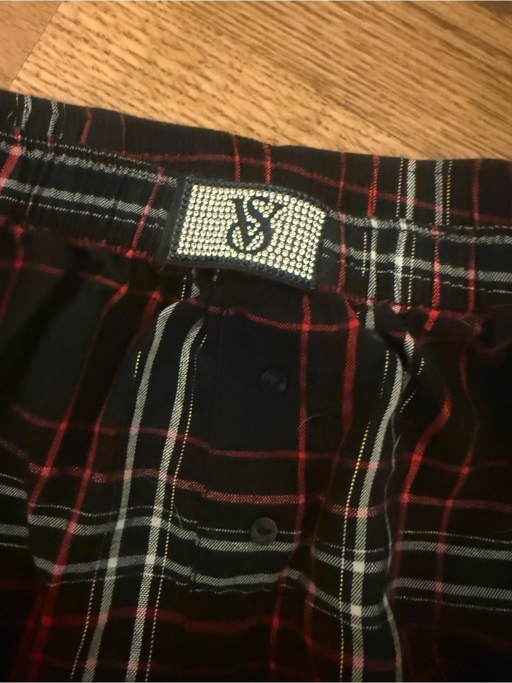Victoria's Secret women’s Black and Red Plaid Lounge Bottoms